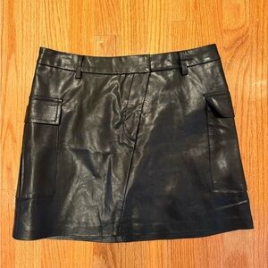 Black faux leather skirt